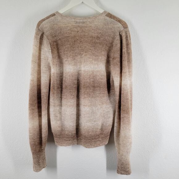 Madewell Alpaca Blend Sweater Womens Large Beige Spacedye Fawn V Neck - Picture 4 of 10